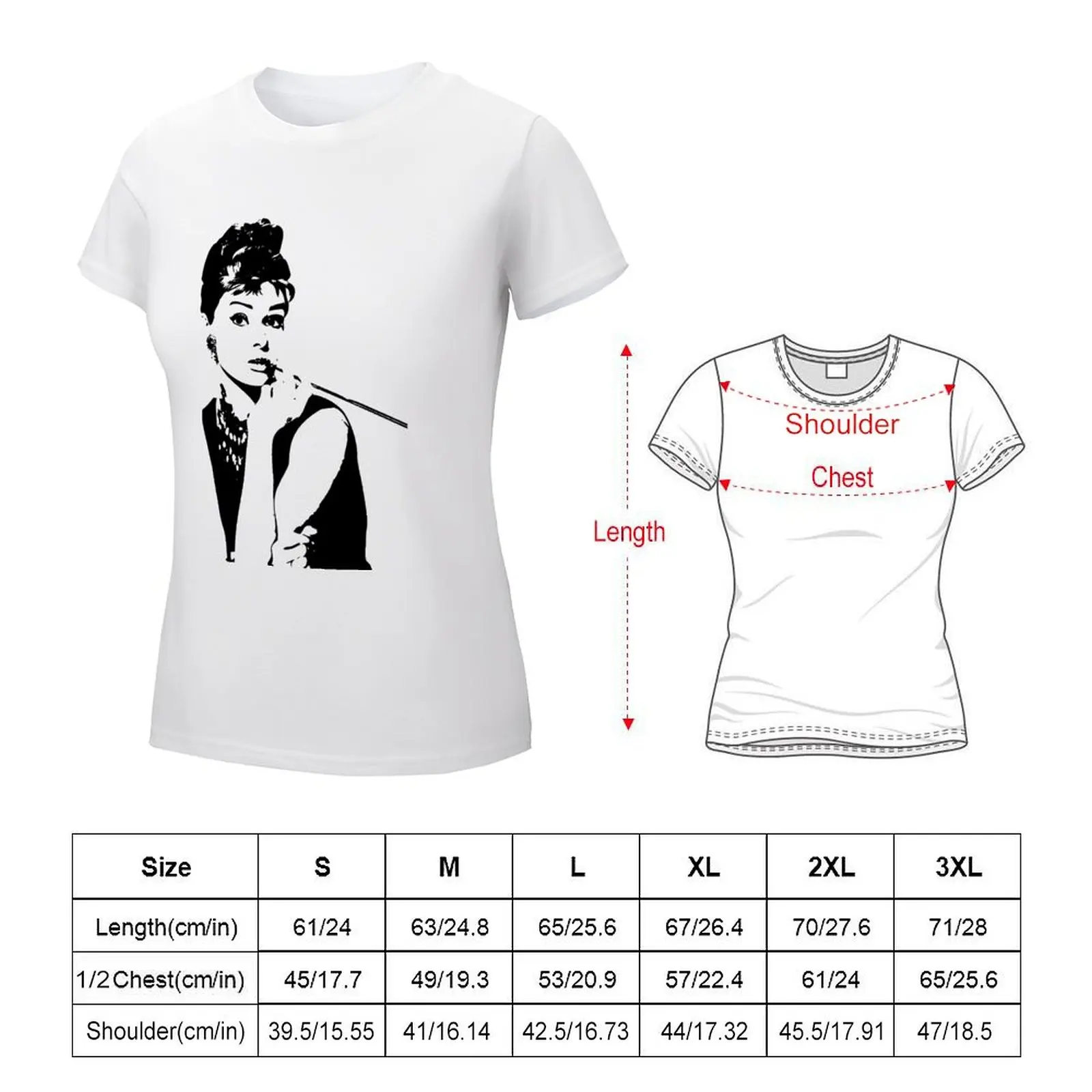 Audrey Hepburn - an icon T-shirt vintage clothes plus size tops Female clothing t-shirts for Women graphic tees