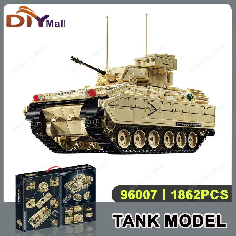 Military Main Battle Tank Bricks Model  MOC Building Blocks WW2 Army Armored Car Panther 3D Toys Kids Adult Children Gifts