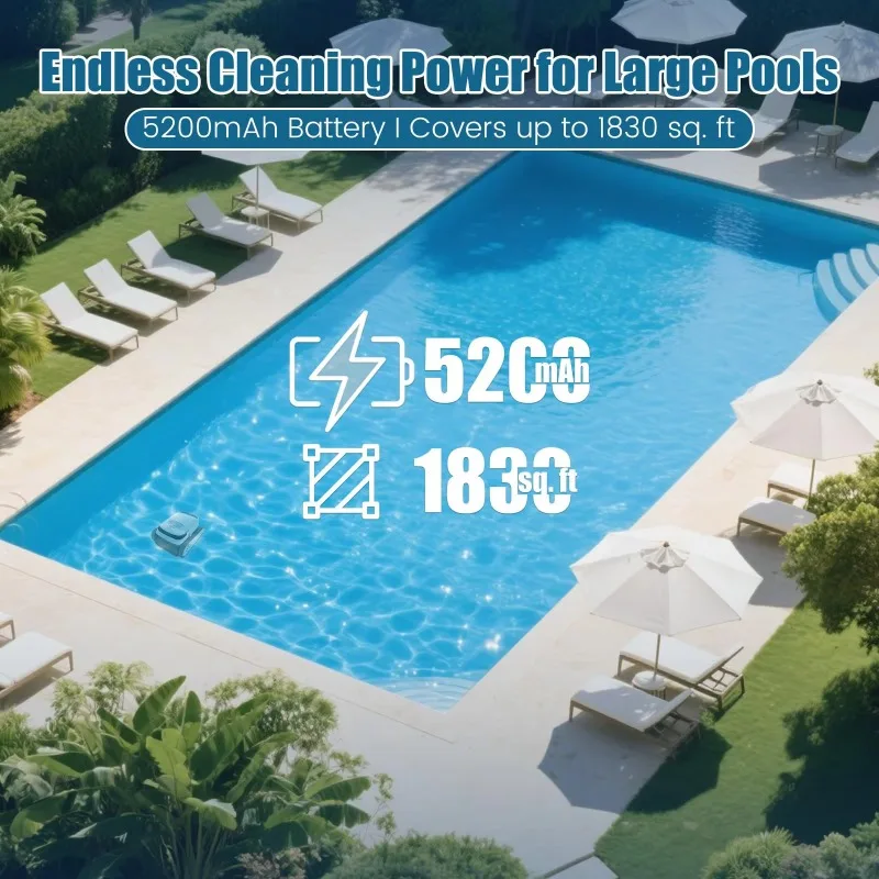 روبوت حمام السباحة اللاسلكي، جدار التسلق التلقائي، منظف روبوت ذكي لحمام السباحة تحت الماء #3