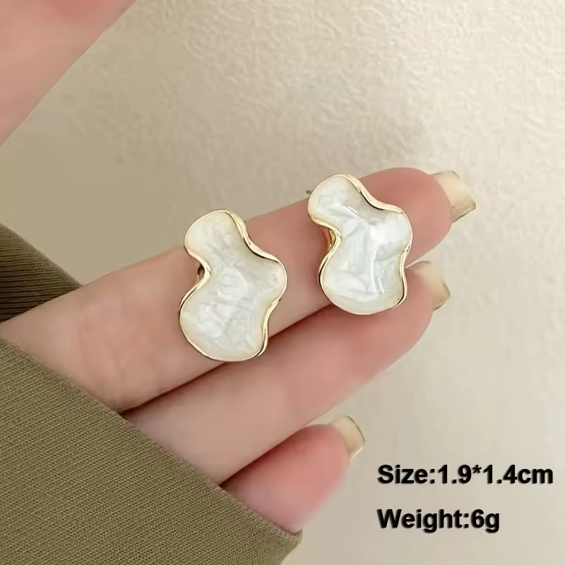 Pure White Women's Dangle Earrings Blooming Flower Acrylic Enamel Butterfly Imitation Pearl Heart Hanging Earrings Elegant brinc - Image 30