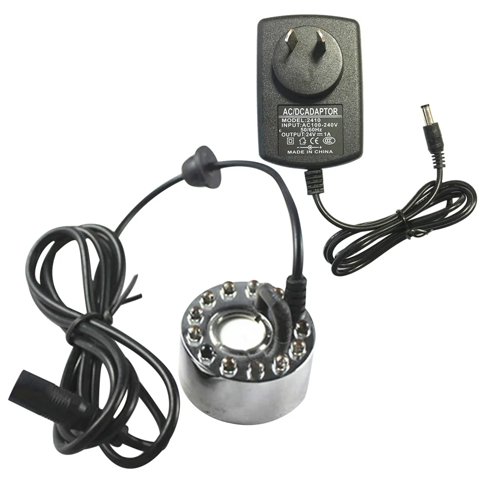 12-LED Color Changing Fog Maker Mist Maker Black for Water Fountain Pond Fish Rockery Indoor Outdoor Use