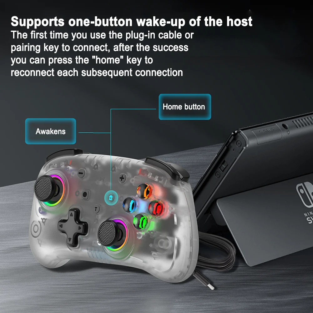 จอยสติ๊กไร้สาย KS39B จอยสติ๊กพร้อมเทอร์โบ/ไจโร6แกน/จอยสติ๊กสำหรับเกมแพดเกมแพด Nintendo Switch/OLED/Lite Joy-Pad