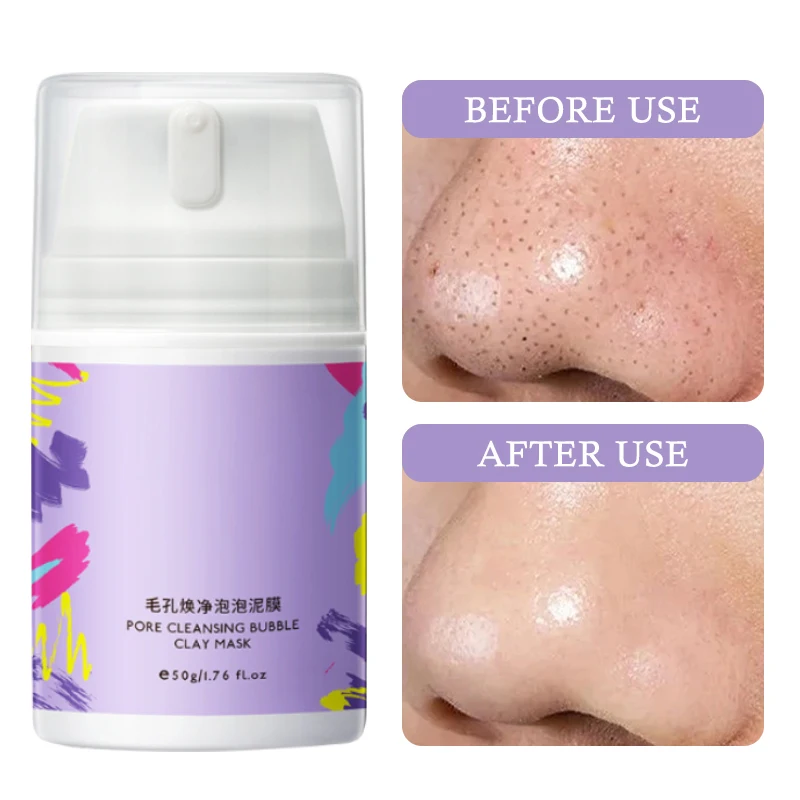 Pore Cleaning Foam Mud Film Deep Quick Cleaning Acne Blackhead Moisturizing Oil Control Shrink Pores Whitening Skin Care 50g