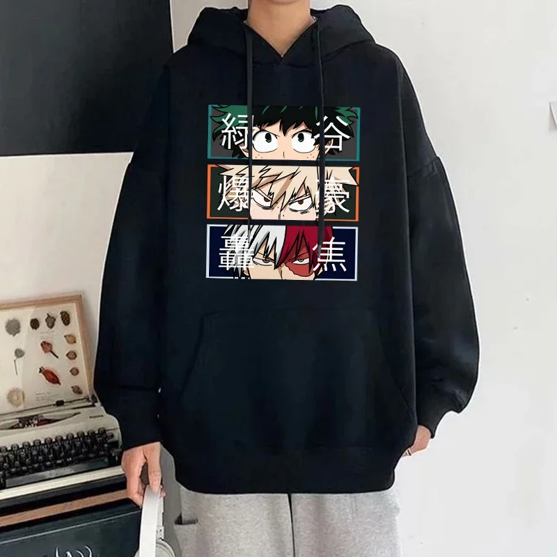 My Hero Academia Autumn Winter Fashion Long-Sleeved Sweater Anime Deku Bakugou Katsuki Todoroki Shoto Outdoor Sports Hoodie