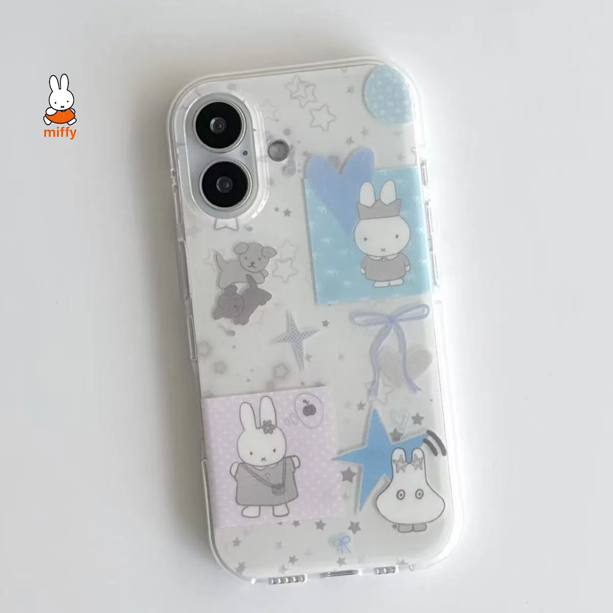 لطيف ميفي الكرتون الأرنب نمط شفافة جراب هاتف موضة واقية الحيوان واضح جراب هاتف مناسبة آيفون 13-17