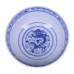 Ceramic Tableware Blue And White Porcelain Ramen Soup Bowl Chinese Rice Bowls Dragon Pattern Vintage Dinnerware