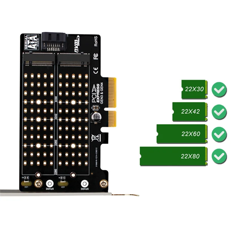 

AC56-M.2 Nvme NGFF SSD To PCIE SATA Adapter PCIE To M2/M.2 Adapter M Key B Key B+M Key