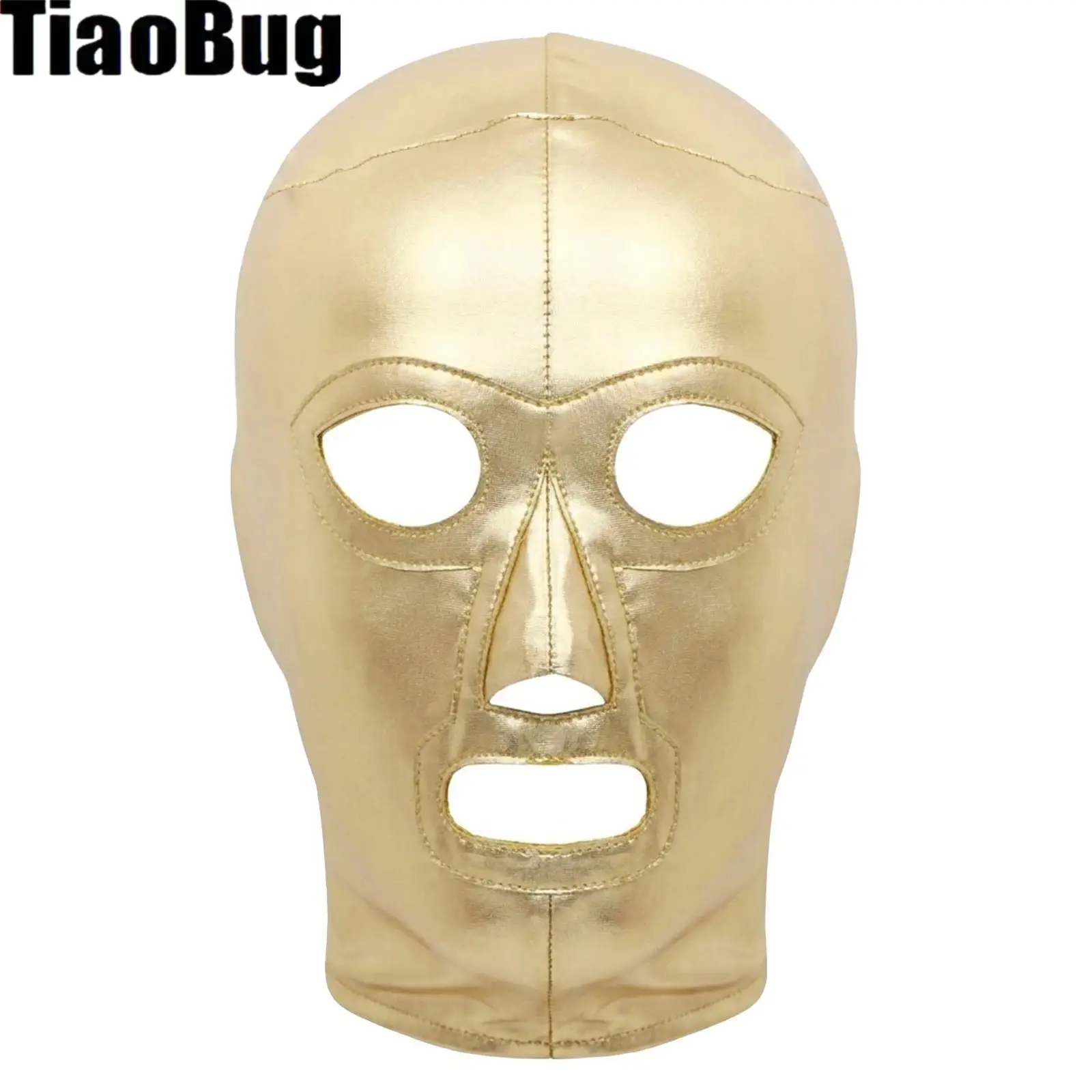 

Men Metallic Glossy Wrestling Cosplay Masks Headcover Mexican Lucha Libre Costume Wear Masks Boxer Mexican Wrestling Masks