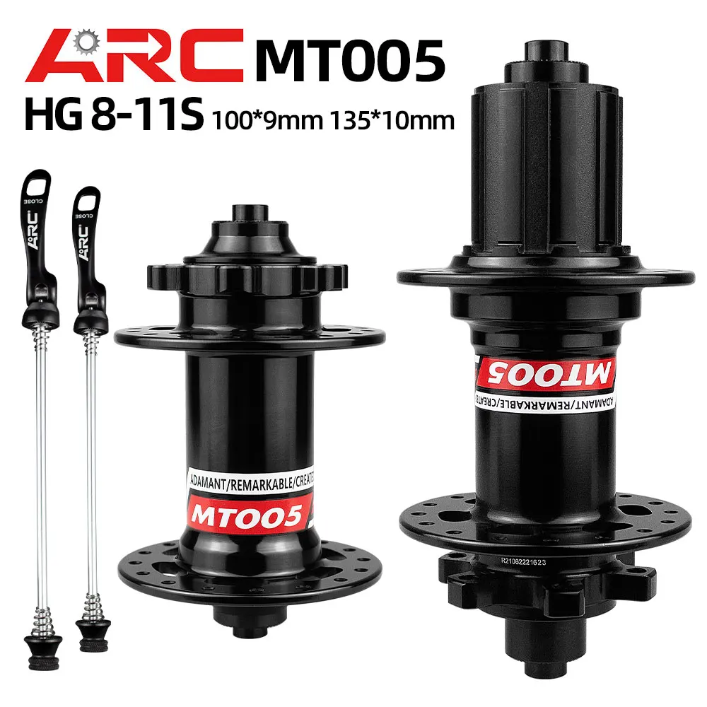 ARC MT-005 MTB Mountain Bike Hub Click Hubs 6 Bearing Front Rear 32 Holes QR Thru Disc Brake Bicycle Hubs HG 8-11 MS XD 12 Speed