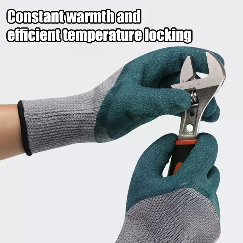 

Working Gloves Purple Polyester Grey Latex Glove Wostar Protective for work Garden Durable Non-slip Waterproof Gardening Gloves
