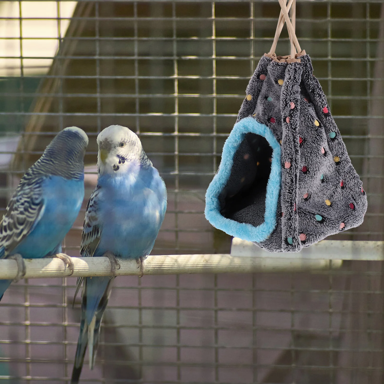 

Winter Warm Bird Nest House Snuggle Hammock Comfortable Bed Cage Hanging Sleeping Tent Black Inside Parrot Accessories Nesting