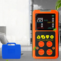 4 in 1 Multi Gas Detector Gas Monitor Oxygen O2 Hydrogen Sulfide H2S Carbon Monoxide CO Combustible Gas LEL gas analyzer meter