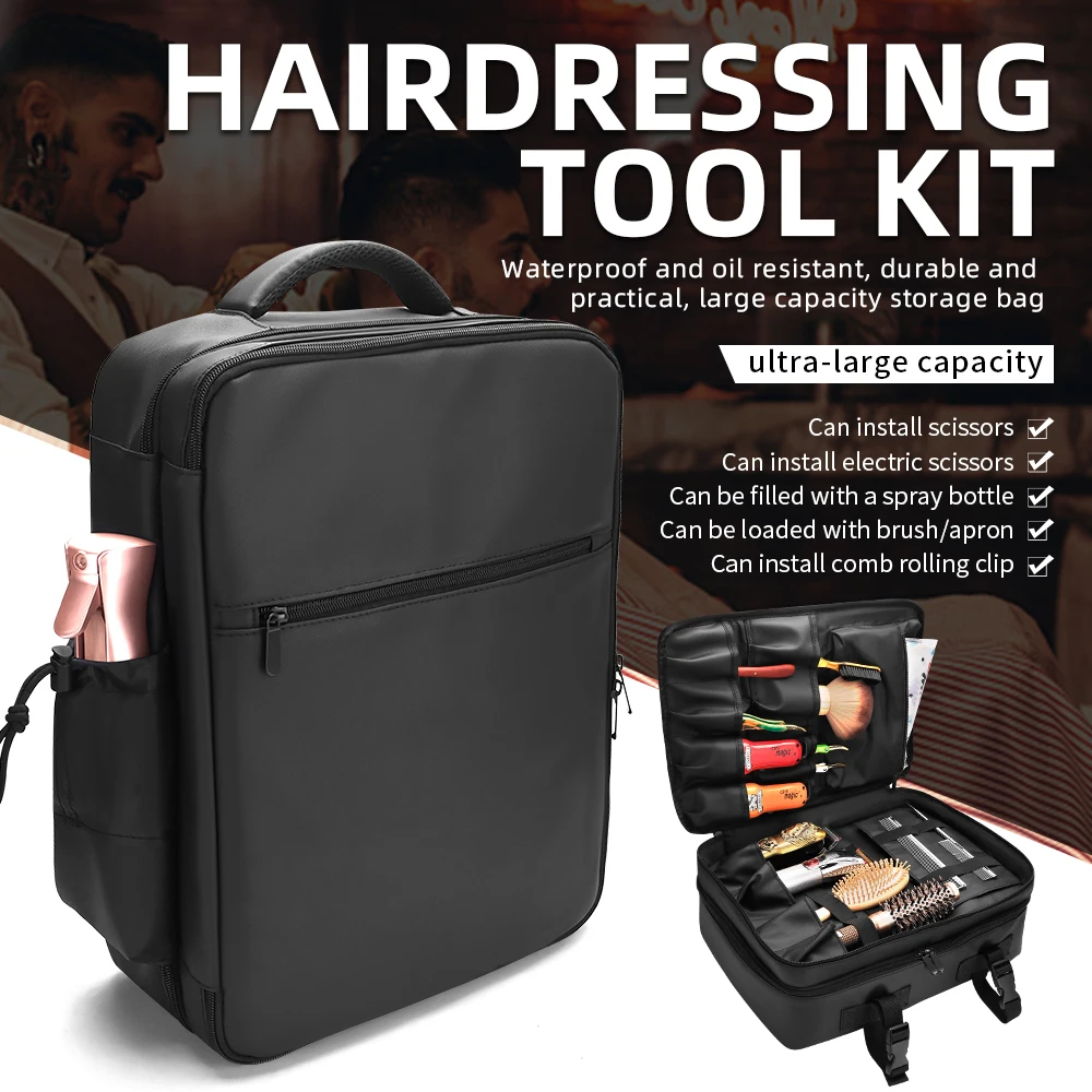 

Large Capacity Barber Backpack Bag, Travel Hairdressing Tool Storage Rucksack, Makeup Knapsack - Durable Storage Solution