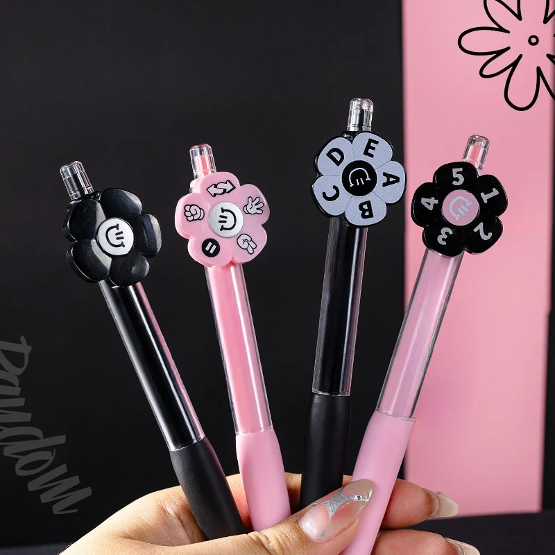 

3-Pack of Randomly Colored Flower-Shaped Rotating Gel Pens for Students, Exam Pens, Simple Style, Fun Game Theme, Great Gift, Signature Pens