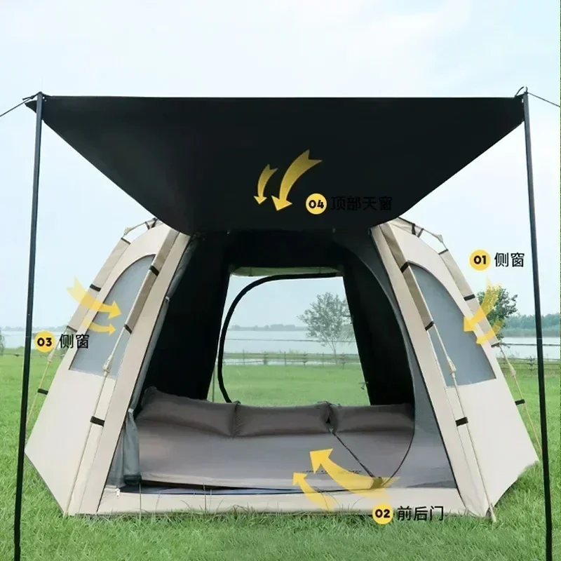 Imagem -06 - Barraca de Acampamento Impermeável Automática com Canopy Instantâneo Pop up Tent Automático ao ar Livre Caminhadas Piquenique 34 Pessoa