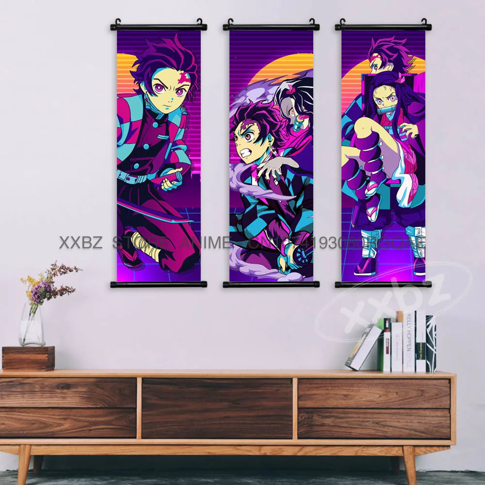 Dämonentöter Scroll Bild Anime Poster Kamado Tanjiro Home Decor Hashibira Inosuke Wandkunst Agatsuma Zenitsu Hängendes Gemälde – Detail 4