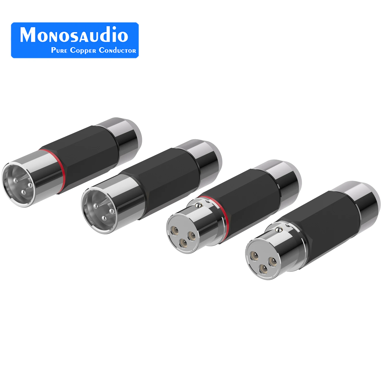 Monosaudio XMF709/XMF709 Pure Copper Gold/Rhodium plated XLR Plug Connector Jack Hifi Audio MIC Cable Balance Connector Plug