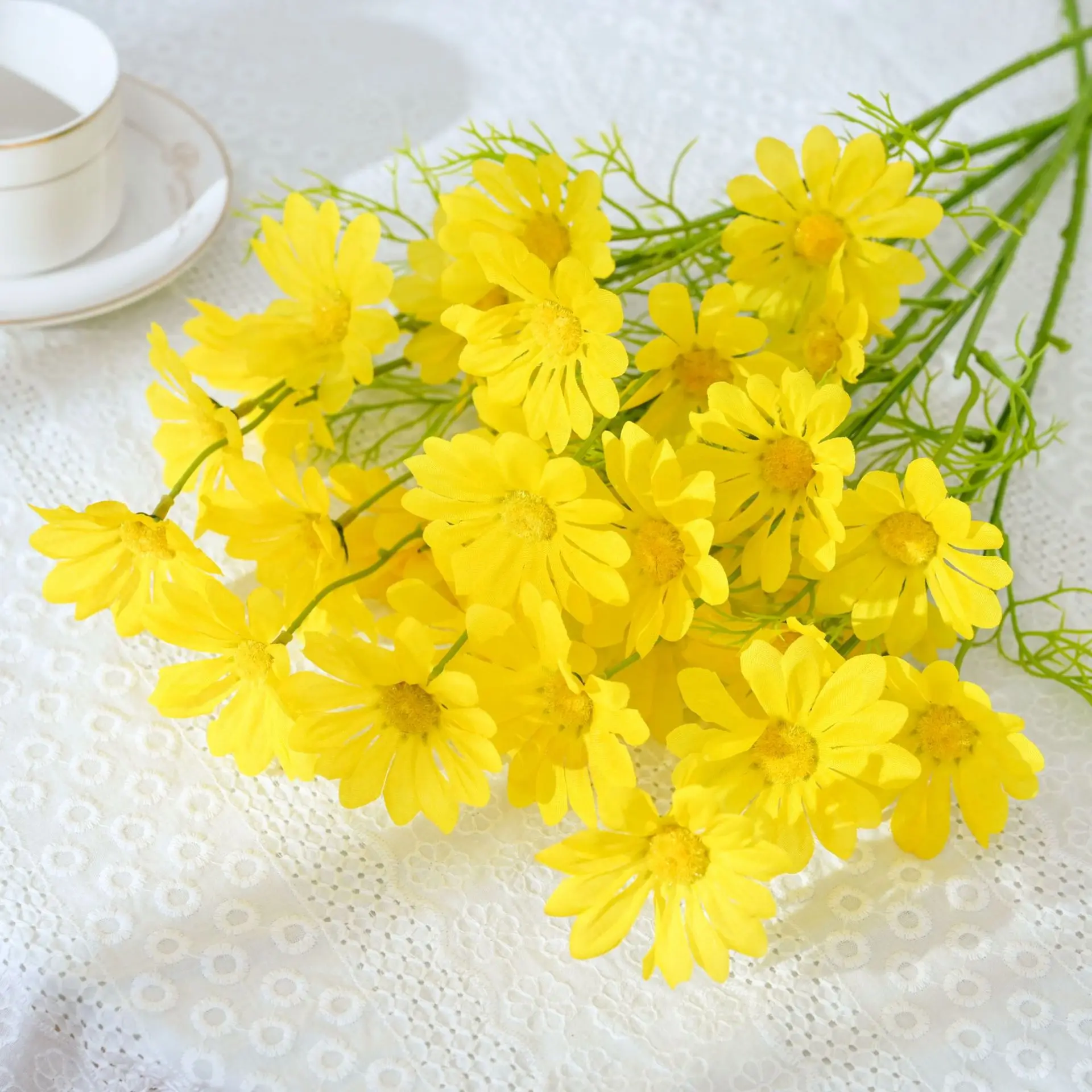 1/2/3 Stück Gänseblümchen-Kunstblumen-Blumenstrauß, 50 cm, künstliche Blumen für Garten, Hochzeit, Dekoration, Zuhause, Raumdekoration, Handwerk, Geschenkzubehör – Detail 14
