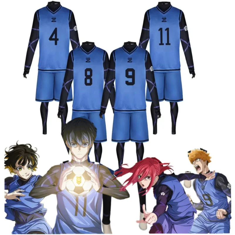 

Blue Lock Anime Cosplay Costume Isagi Yoichi Nagi Chigiri Rensuke Kunigami Bachira Megur Jumpsuit Football Club Sportswear Wig