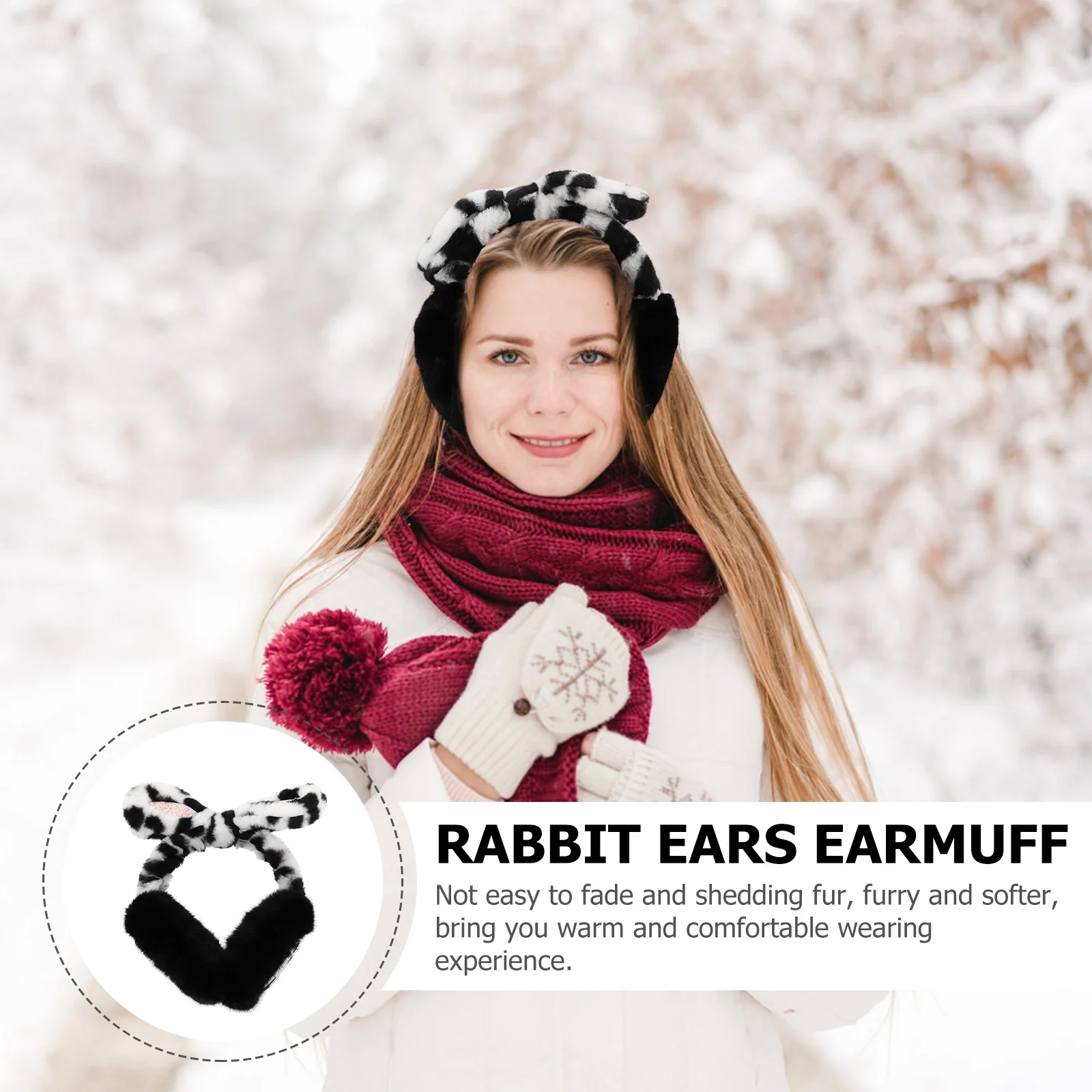 

Antifreeze Earmuffs Warm Ears Wind Protection Warmers for Furry Earpiece Women's