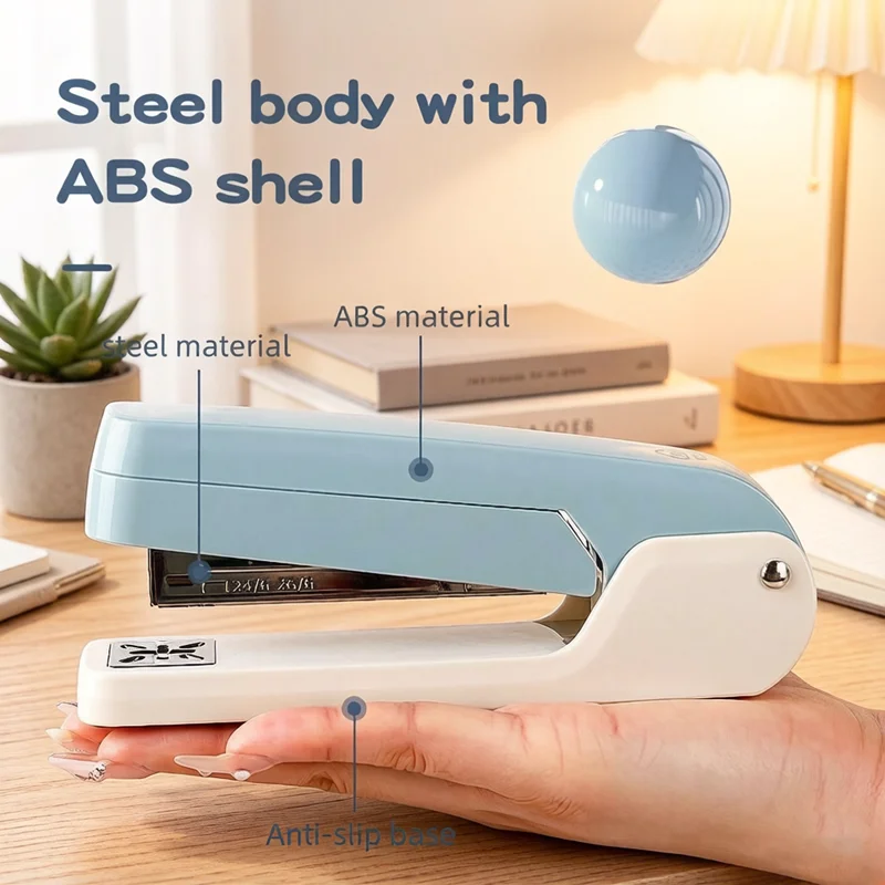 Swivel Rotatable Office Stapler, 360° Adjustable Heavy Duty Design, Labor-Saving Operation, Compatible with 24/6 Staples