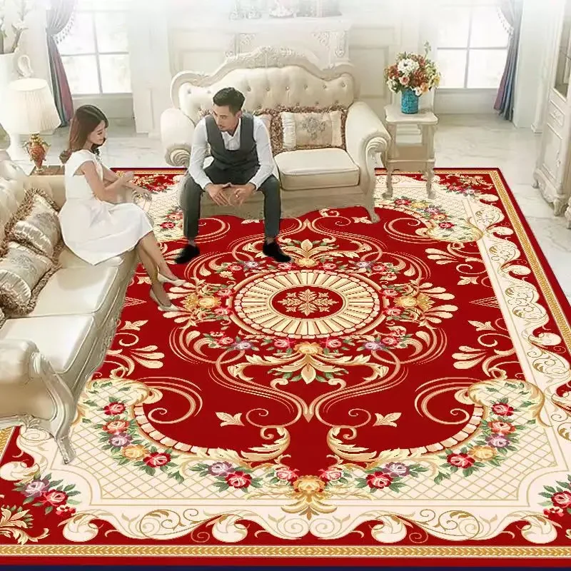 Vintage Bohemian style carpet, European style bedroom, living room, coffee table, floor mat, ethnic style home decoration carpet