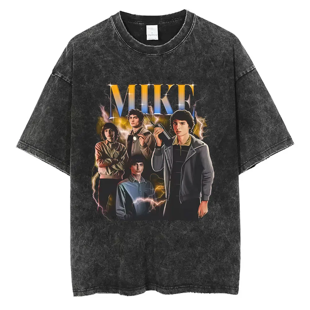 

Washed Vintage Mike Graphic T Shirts The Demogorgon Cannibal Flower Monster Merch T-shirt Men Women Casual Oversized T-shirts
