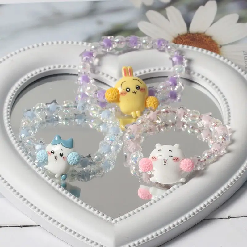 

Chiikawa Bracelet Hachiware Cartoon Cute Figure Sweet Crystal Bead Couple Friend Bracelet Hair Circle Student Girl Creative Gift