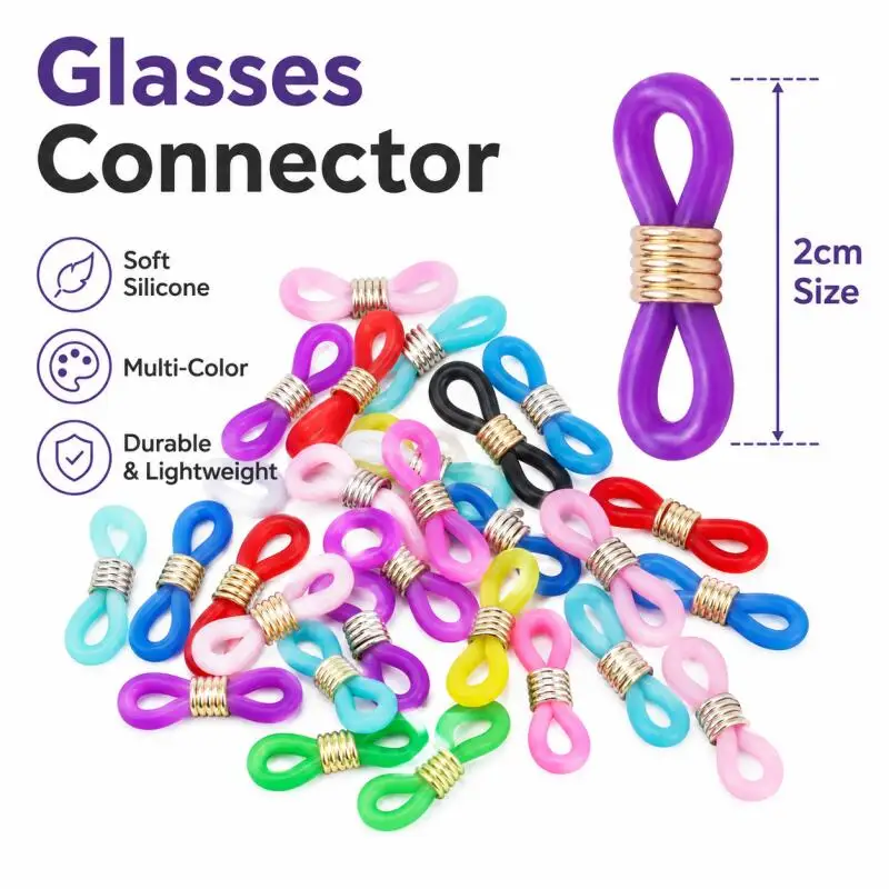 10~50pcs  Glasses Chain Silicone Rubber Rings Non Slip DIY Connector Strap Eyelets Rope Sunglasses Cord Accessory