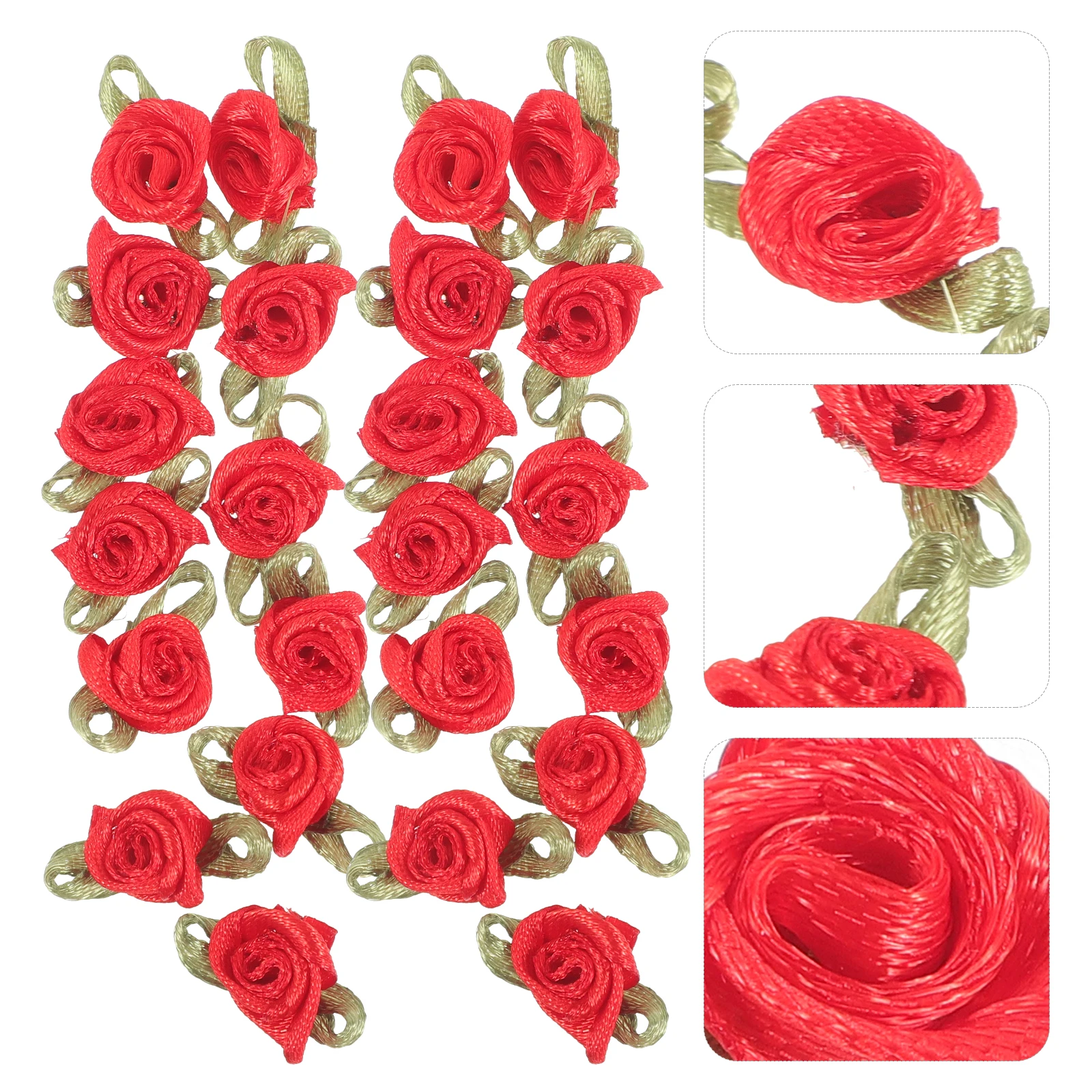 

100 Pcs Cake Ribbon Rose Child Decoration Mini Rosettes for Crafts Fabric Small Flowers