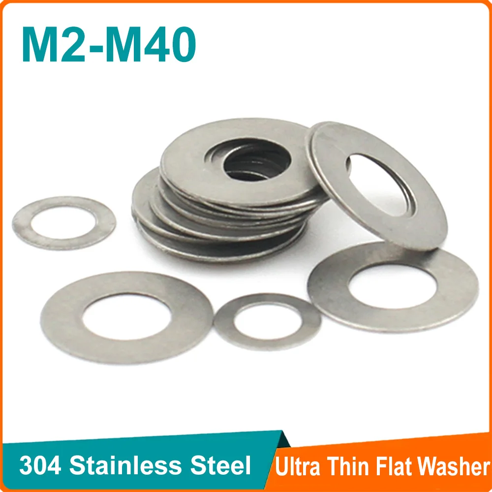 

10-50pcs 304 Stainless Steel M3 M4 M5 M6 - M40 Adjusting Ultrathin Precision Shim Gasket Ultra Thin Flat Wafer Washer DIN988