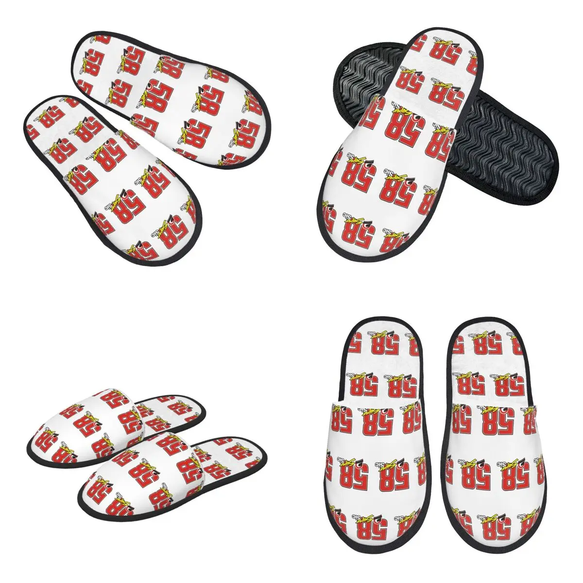 Custom Marco Simoncelli 58 Super Sic Slippers Memory Foam Warm Soft Women House Slipper Bedroom Cozy Shoes