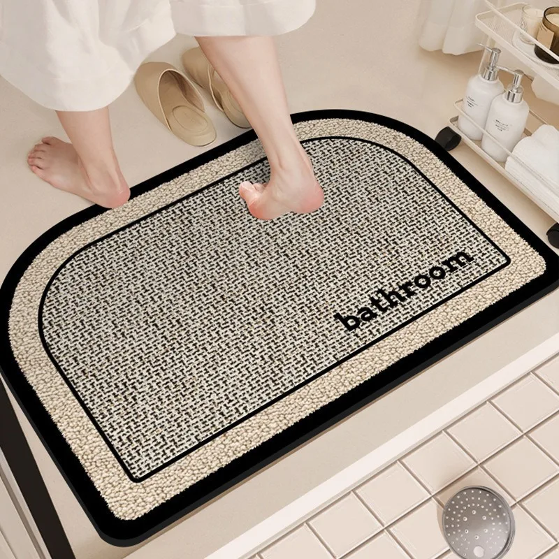 VIKAMA Crystal Fiber Rug, Bathroom Absorbent Toilet Room Bedroom Living Room Entrance Hall Front Door Carpet， Home Decoration
