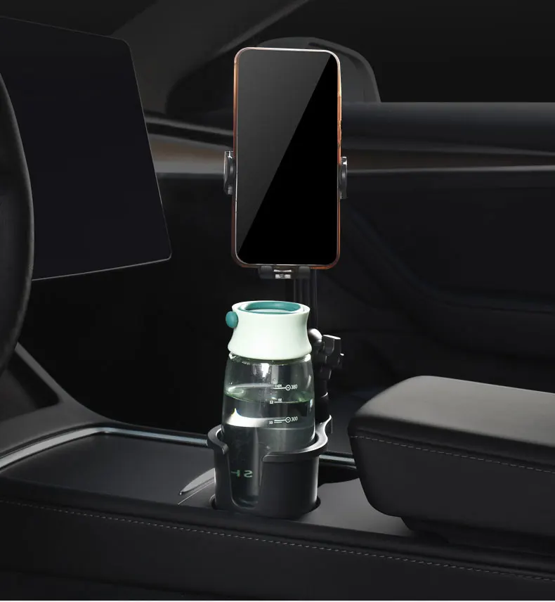 

Multifunctional cup holder For Tesla Model 3 Y 2017-2023 mobile phone Stand ABS stable rotated left and right 1PC