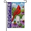 InkRain Spring Garden Flag Cardinal Coneflower Fence 12x18 Inch Double Sided Linen Yard Outdoor Decor for Home Farmhouse Sea llz