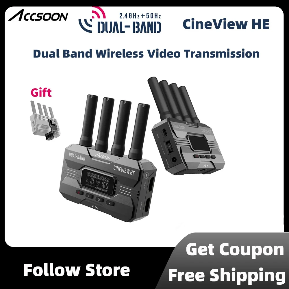 Accsoon CineView HE 2.4Ghz 5Ghz Dual Band Wireless Video Transmission Low Power Consumption and Noise Free