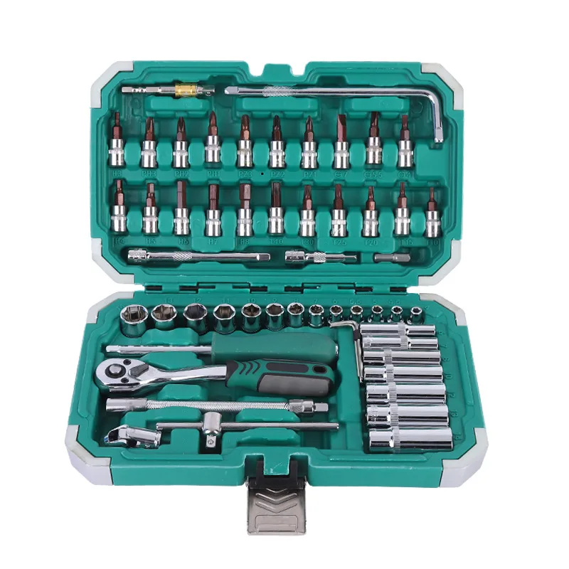 

Applicable, the new 55-piece set of hemming boxes is reinforced, and the PC combination of steam machine repair tools curved rod