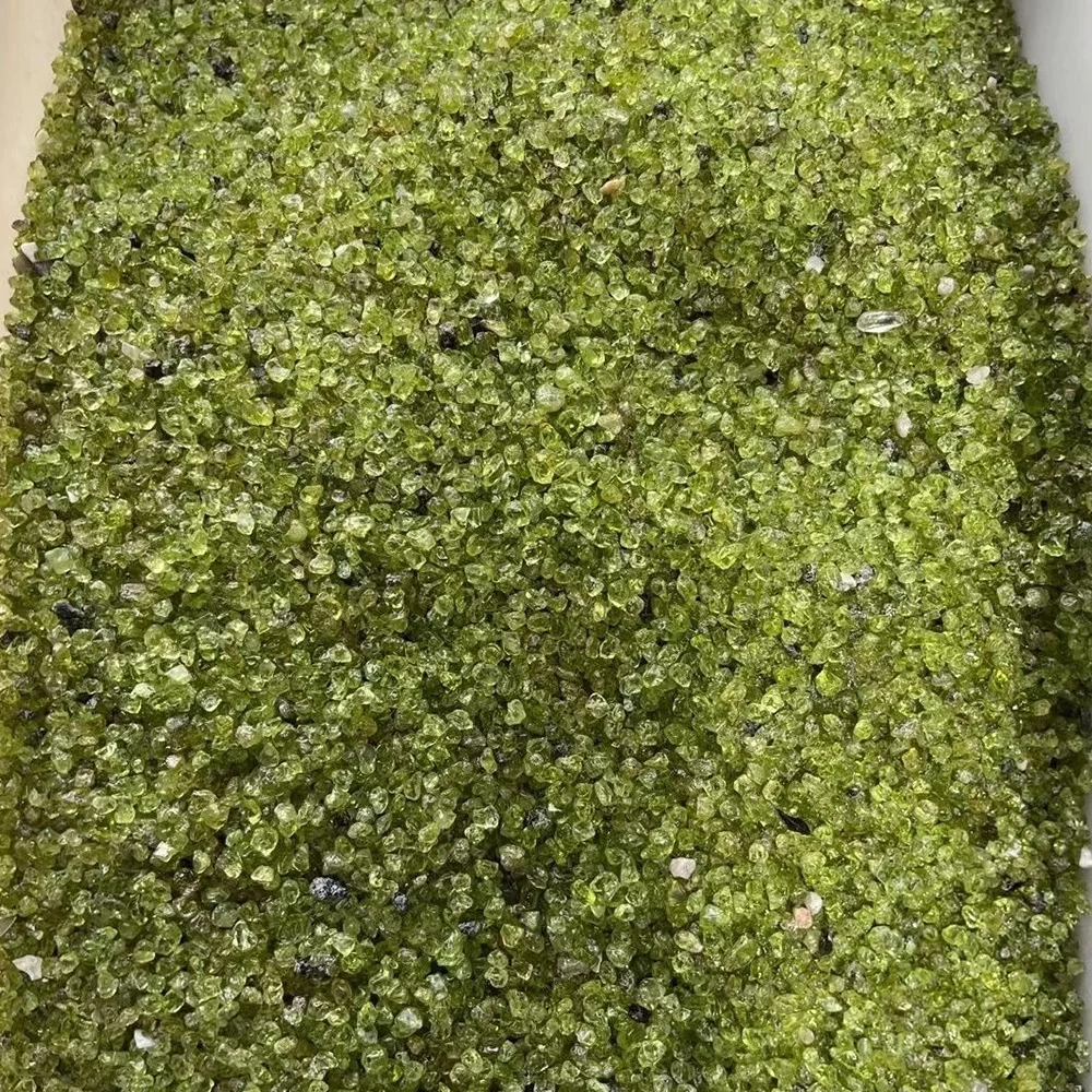 2-4mm Beautiful Natural Peridot Olivine Chips Polished Gravel Stone Reiki Healing Crystal Mineral Specimen DIY Garden Decor