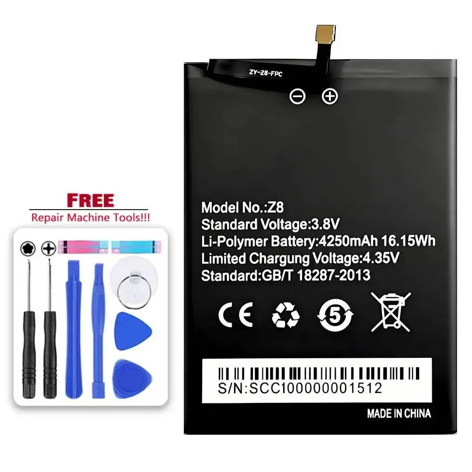 

Для Homtom Zoji Z8 5,0 дюймов MTK6750 безопасный аккумулятор мобильного телефона 4250 мАч