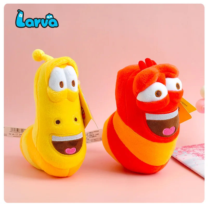 Authentique Larve périphérique poupées insectes rouges insectes jaunes drôle laid mignon jouets en peluche porte-clés pendentifs décorations cadeaux de vacances