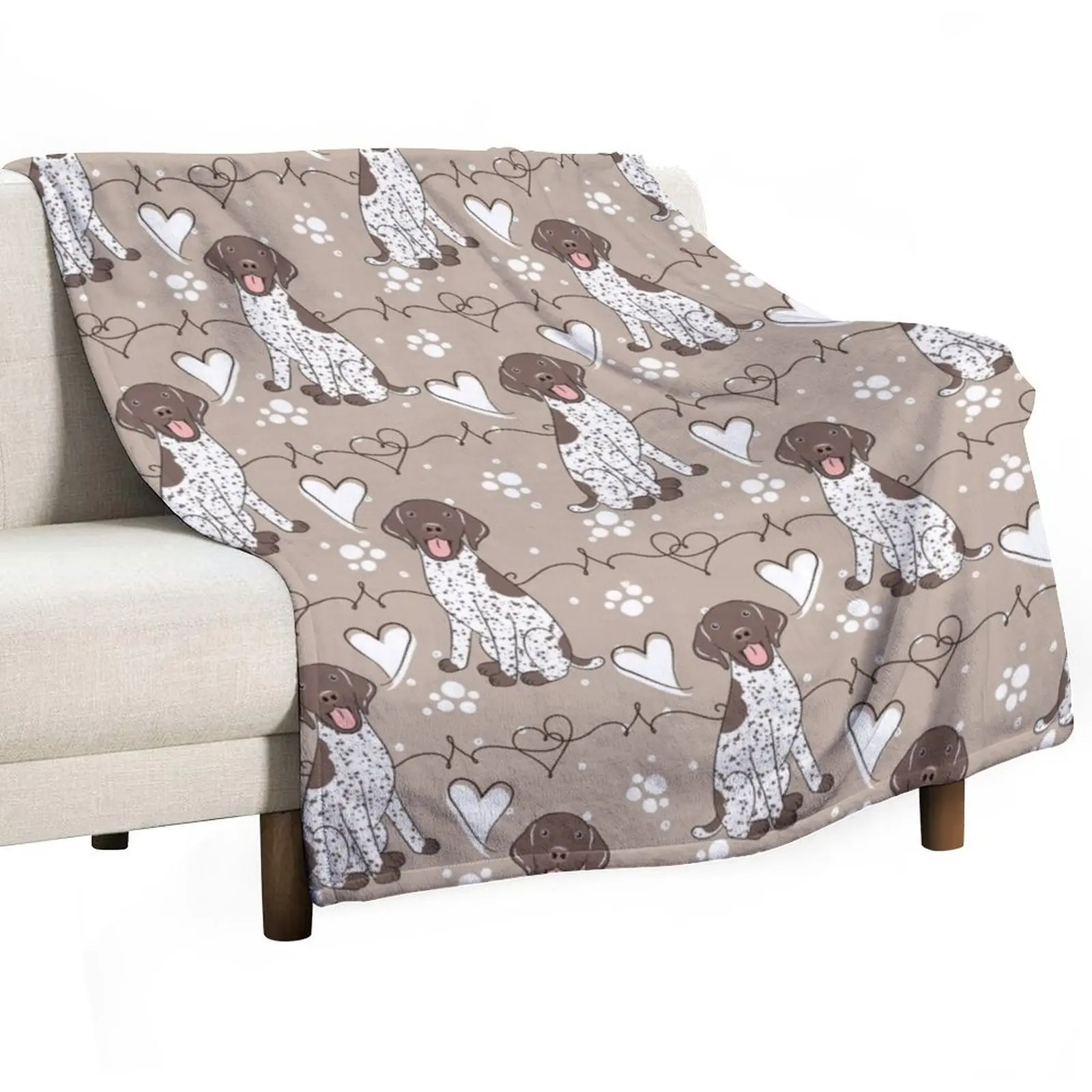 LOVE German Shorthaired Pointer GSP - Liver and White 2 Throw Blanket Flannels Luxury Brand Blankets