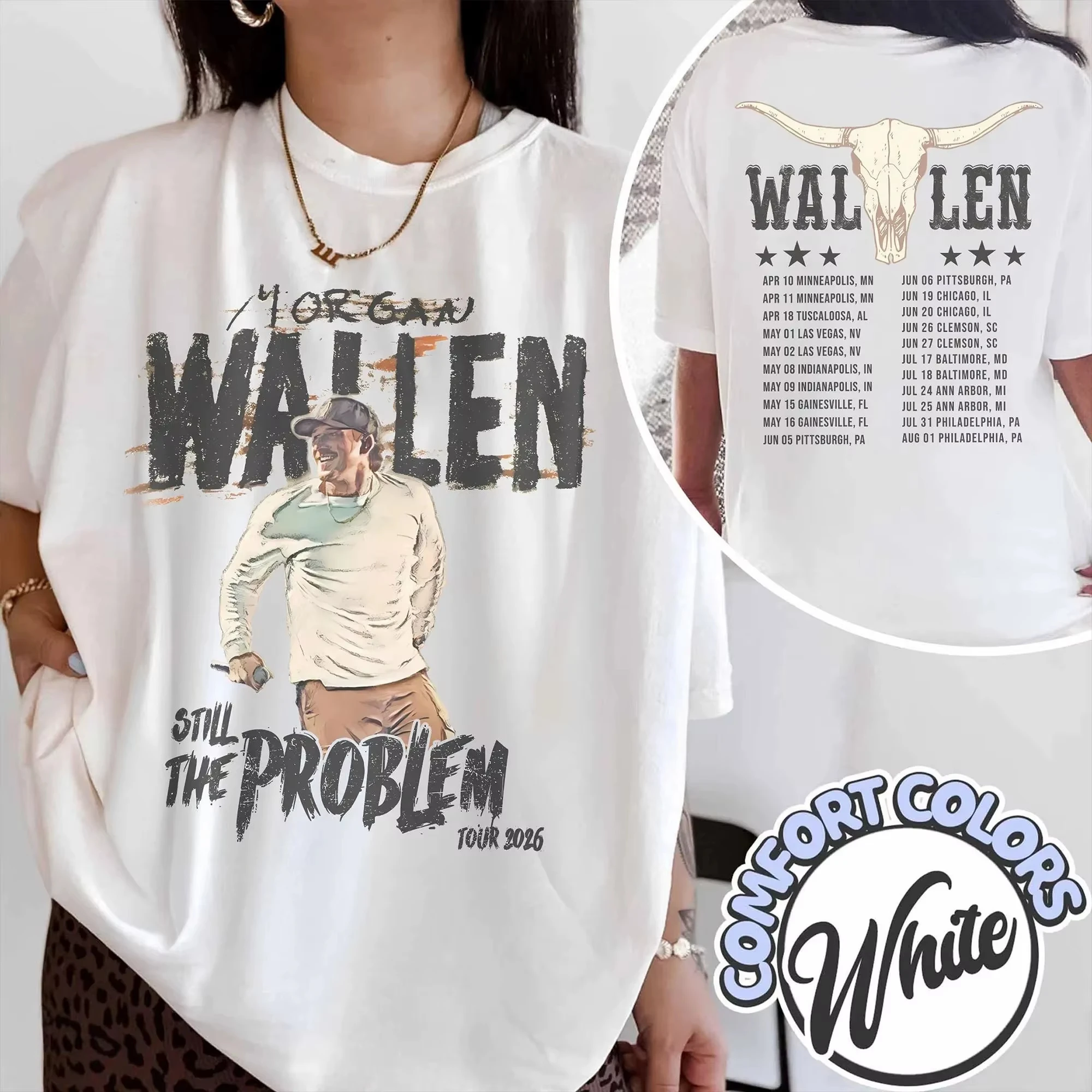 Morgan Wallen 2026 Tour T-shirt Loose Casual Fashion Spring/Summer New Couple Cotton T-shirt Vintage Clothes Oversized T Shirt