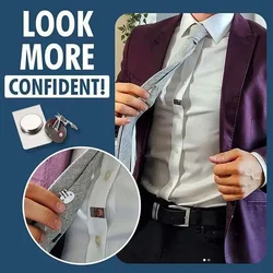 2024 New 1pc Tie Stay Clips Invisible Magnetic Stainless Steel Anti-wrinkle Clip Anti-floating And Anti-swing Tie Holder Clips