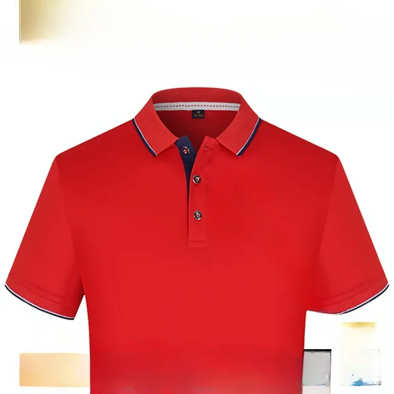 ملابس عمل صيفية سريعة الجفاف بطية صدر ، قميص بولو موحد مخصص ، شعار مطبوع بأكمام قصيرة ، ملابس عمل من المصنع ، سوبر ماركت