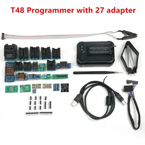 XGECU T48 [TL866-3G] Programmer +27 Item Support 28000+ ICs for SPI/Nor/NAND Flash/EMMC BGA153/162/169/100/221 TSOP/SOP/PLCC