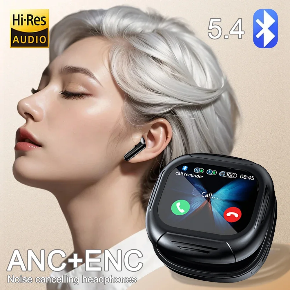 New Full In Touch Screen Headphone ANC LX-60 Bluetooth 5.4 Noise Cancelling Earphone Wireless In-Ear ENC Earbuds With Microphone