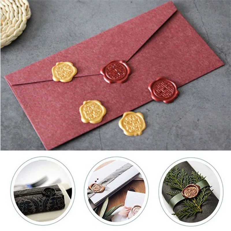 Wax Seal Stick Antique Sealing Wax Sticks with Wick for Wedding Party Gifts Postage Letter Retro Vintage Wax Seal Stamp