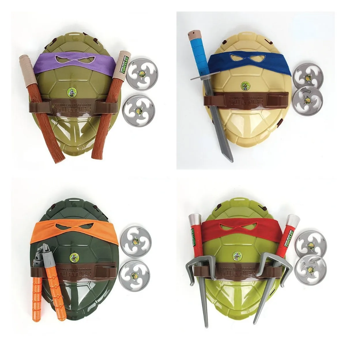 Conjunto de concha de tortuga de Tortugas Ninja para niños, Raphael, Leonardo, Da Vinci, Donatello, arma, Cosplay, Halloween, juguete, regalos