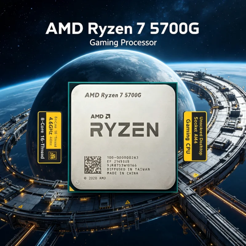 Ryzen 7 5700G CPU 7nm 8 Cores 16 Threads 4.6GHz 16MB L3 AM4 Processor 100-000000263