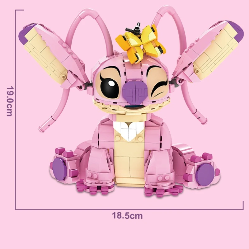 مكعبات بناء جديدة من Stitch Angel CP 2025 - ألعاب كرتونية كبيرة الحجم مع آذان متحركة هدية تجميع للأطفال للأولاد والبنات لأعياد الميلاد #5